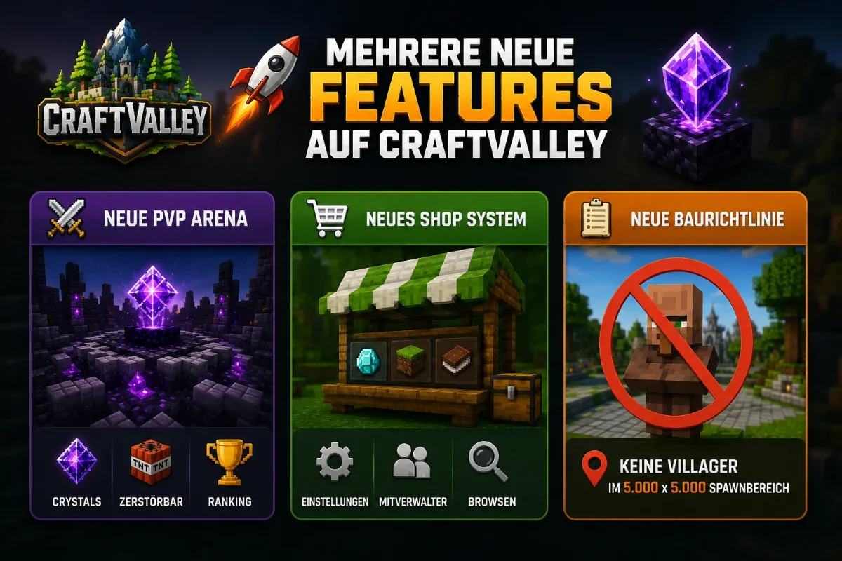 🚀 Mehrere neue Features auf CraftValley